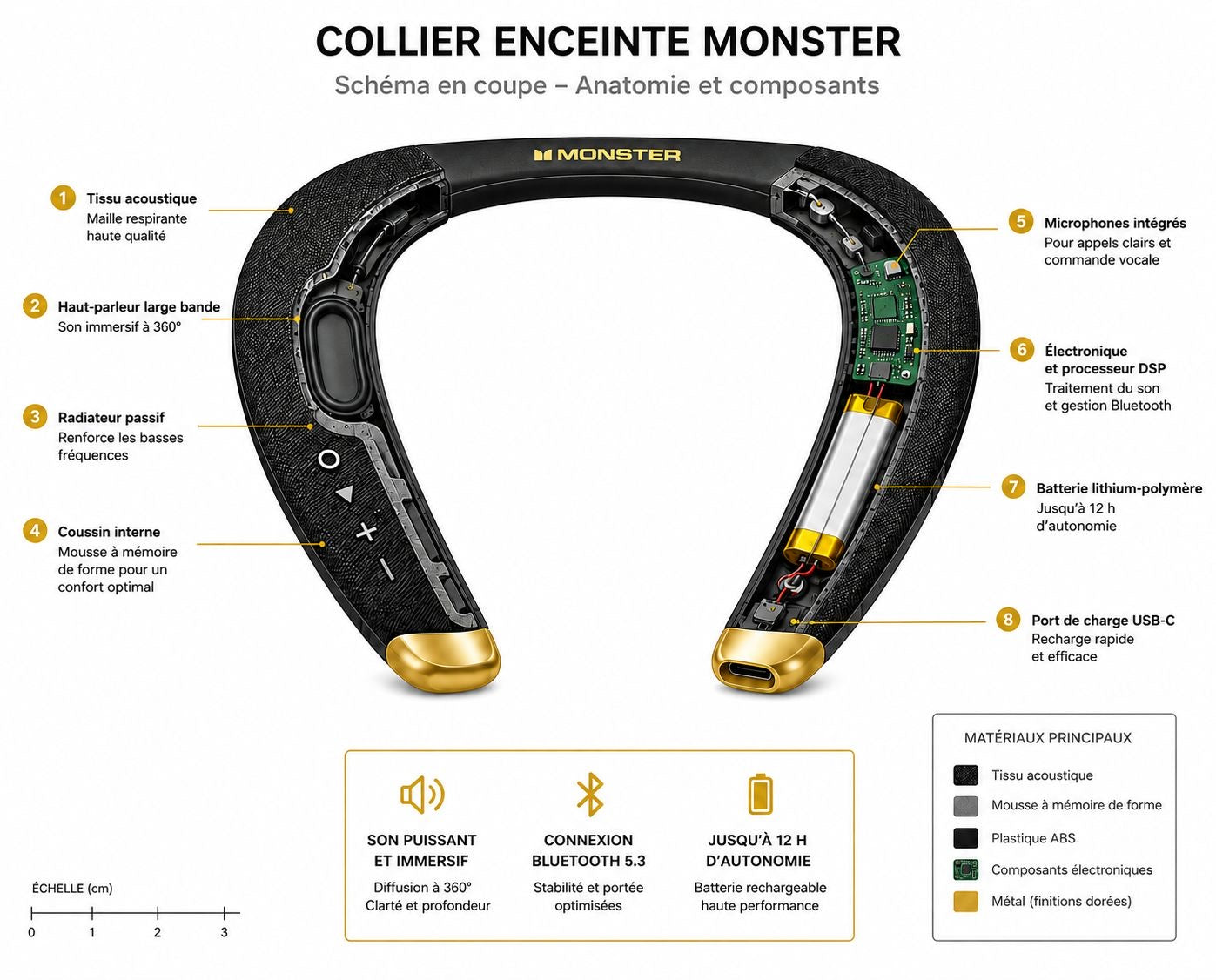 Monster Boomerang - Casque Bluetooth Tour de Cou | Son Immersif & Confort Absolu