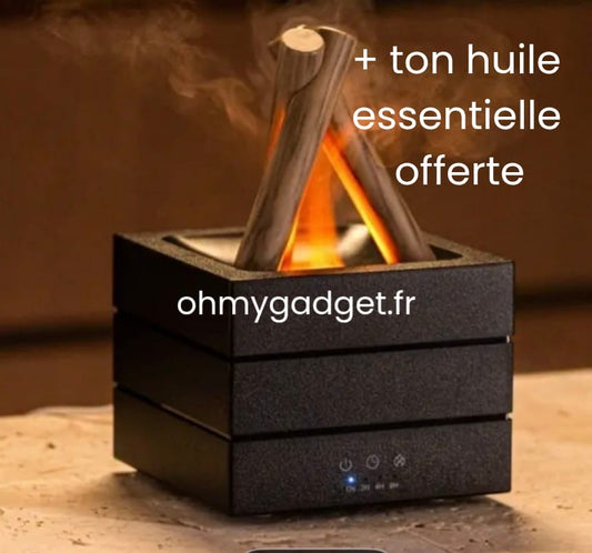 Ambiance Feu de Bois - Diffuseur d'Huiles Essentielles à LED