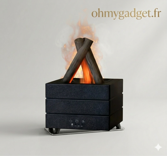 Ambiance Feu de Bois – Diffuseur d’Huiles Essentielles LED | Effet Flamme Réaliste & Atmosphère Cocooning