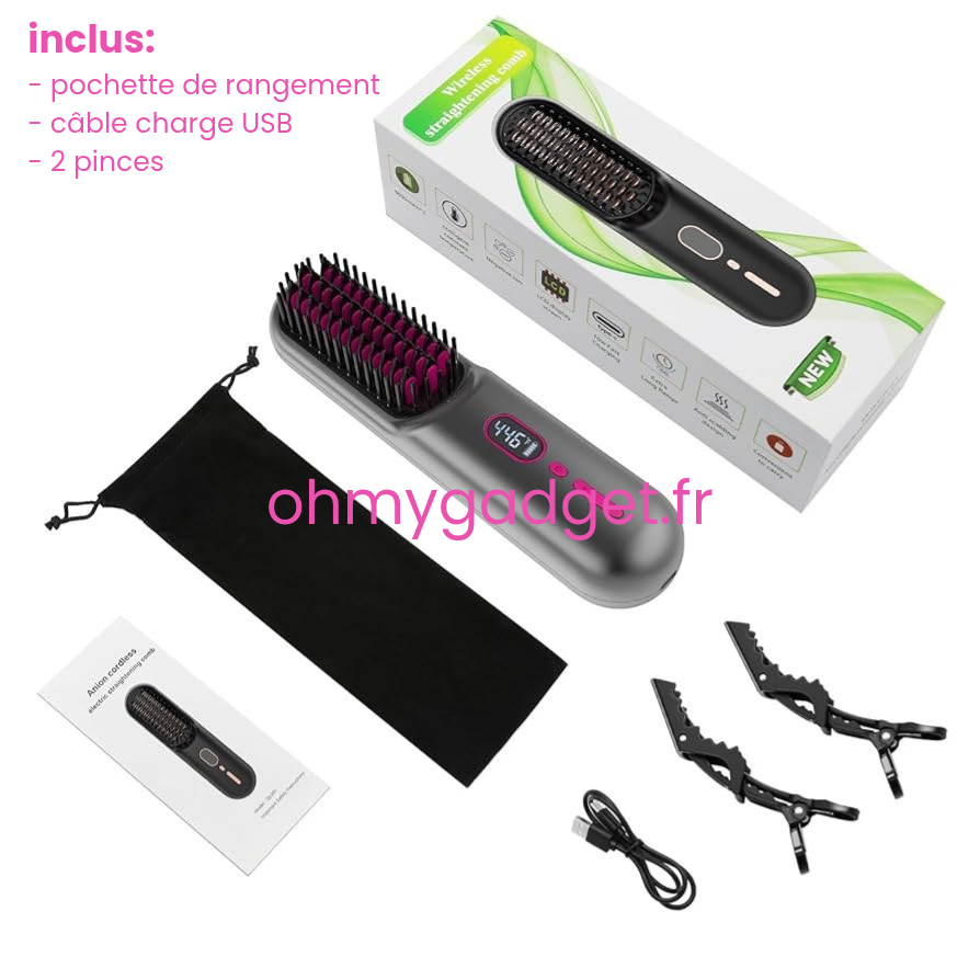 Brosse Lissante Sans Fil Cheveux & Barbe